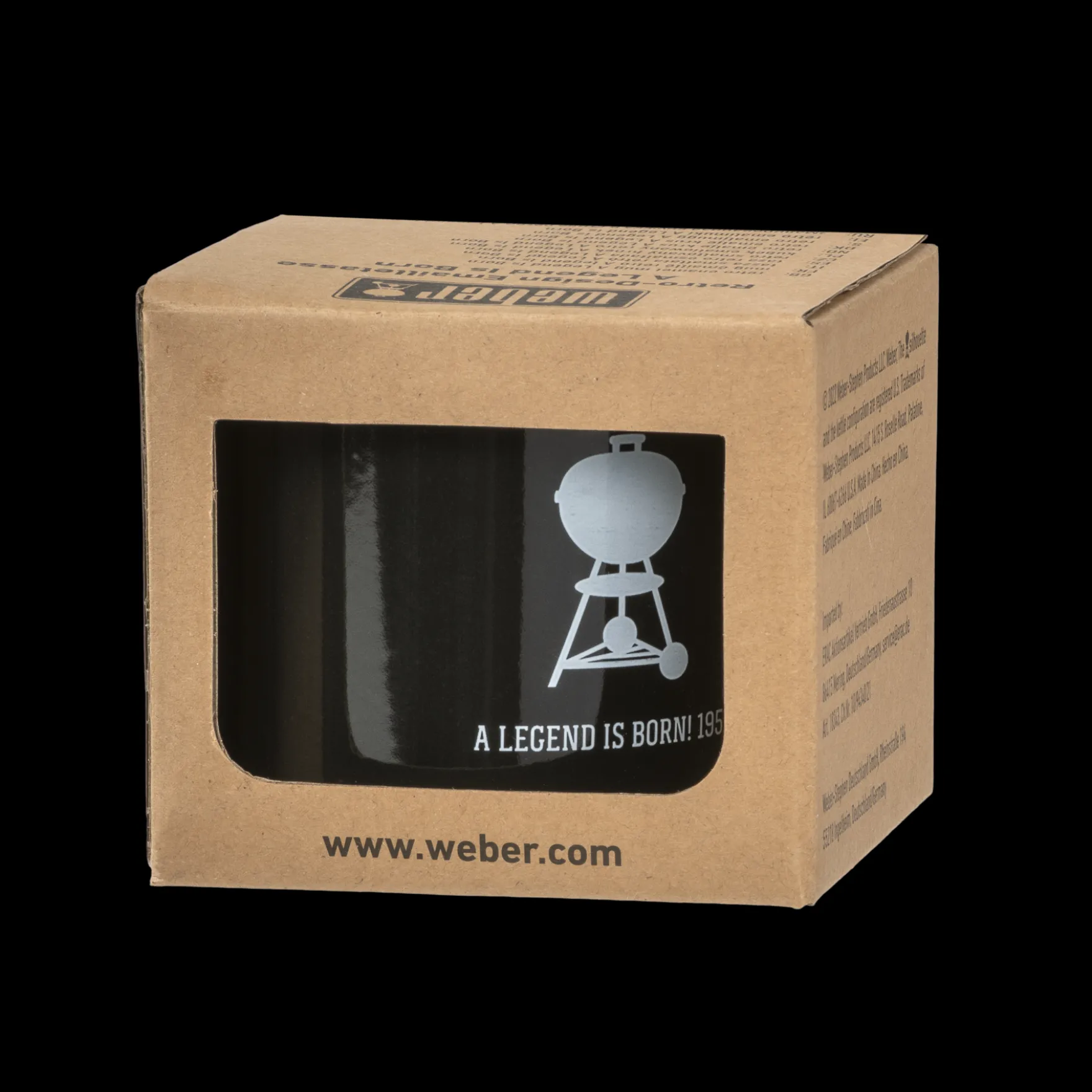 Weber Retro Emailletasse - „A legend is born" mit weißem Kettle Logo