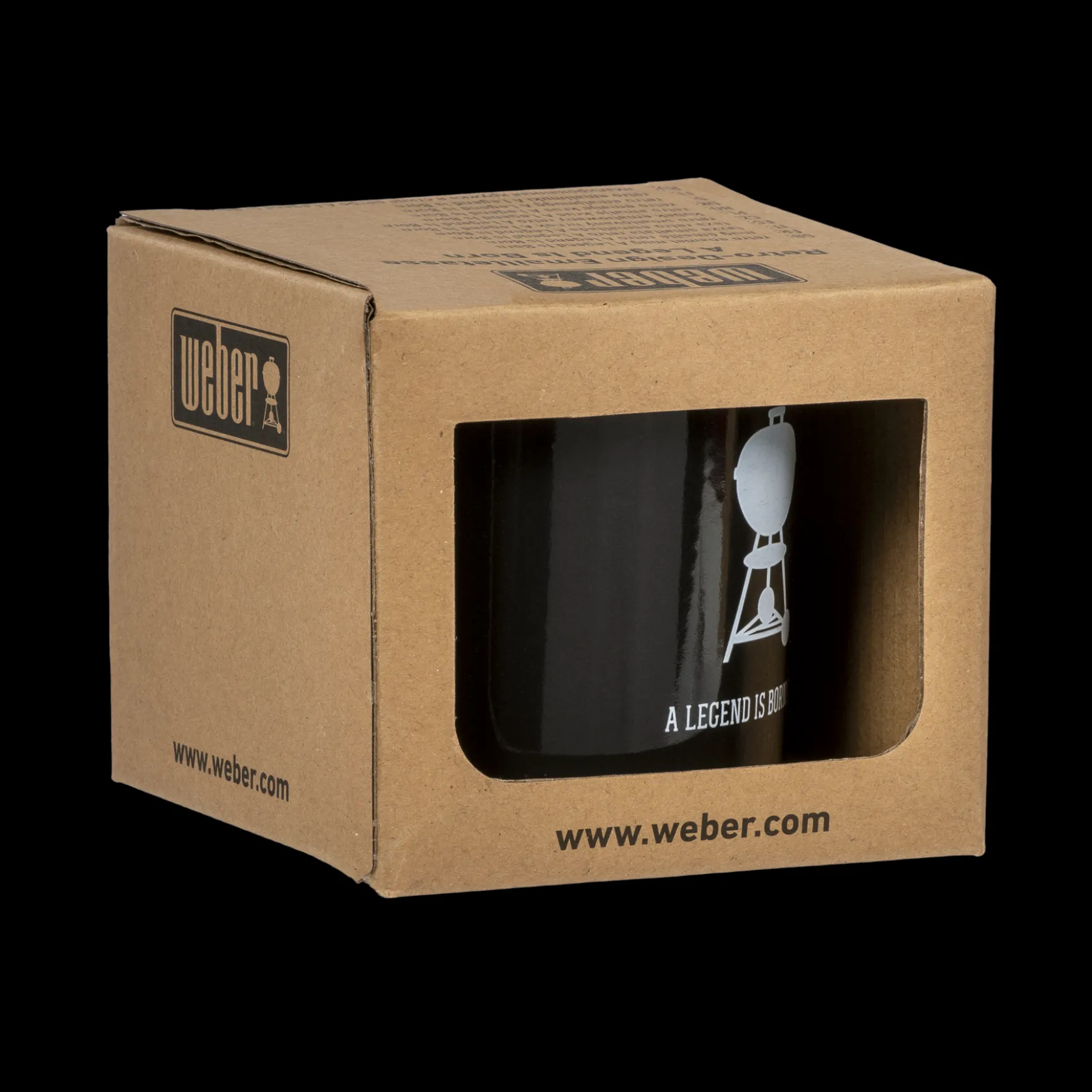 Weber Retro Emailletasse - „A legend is born" mit weißem Kettle Logo